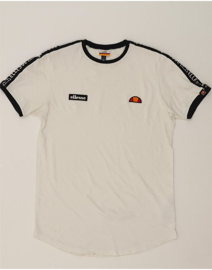ELLESSE Mens Graphic T-Shirt Top Small White Cotton Vintage Ellesse and Second-Hand Ellesse from Messina Hembry 