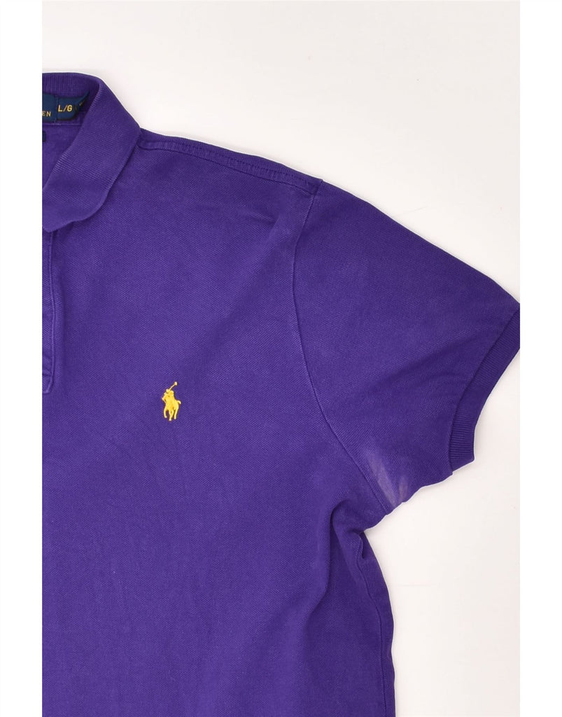 POLO RALPH LAUREN Mens Custom Fit Polo Shirt Large Purple Cotton | Vintage Polo Ralph Lauren | Thrift | Second-Hand Polo Ralph Lauren | Used Clothing | Messina Hembry 