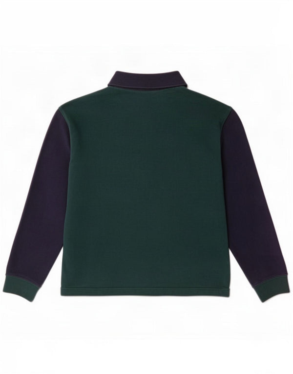 Lacoste Boys Long Sleeve Rugby Polo Shirt 13-14 Years Green Colourblock