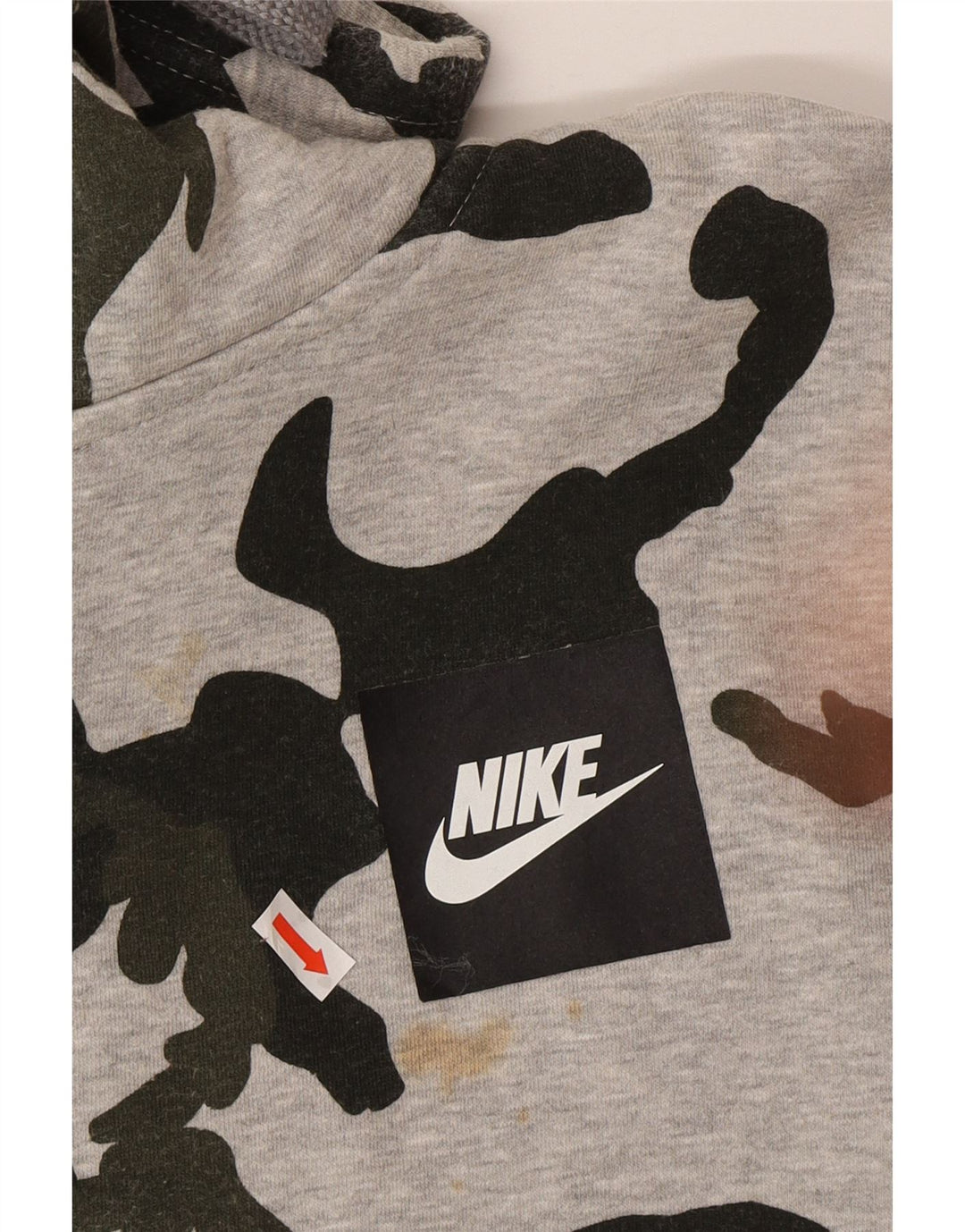 Nike Mens Zip Hoodie Sweater Large Grey Camouflage Cotton