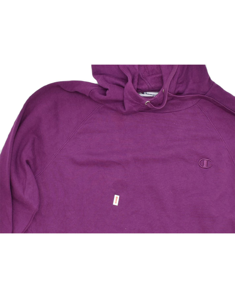 CHAMPION Womens Hoodie Jumper UK 16 Large Purple Cotton Sports | Vintage | Thrift | Second-Hand | Used Clothing | Messina Hembry 