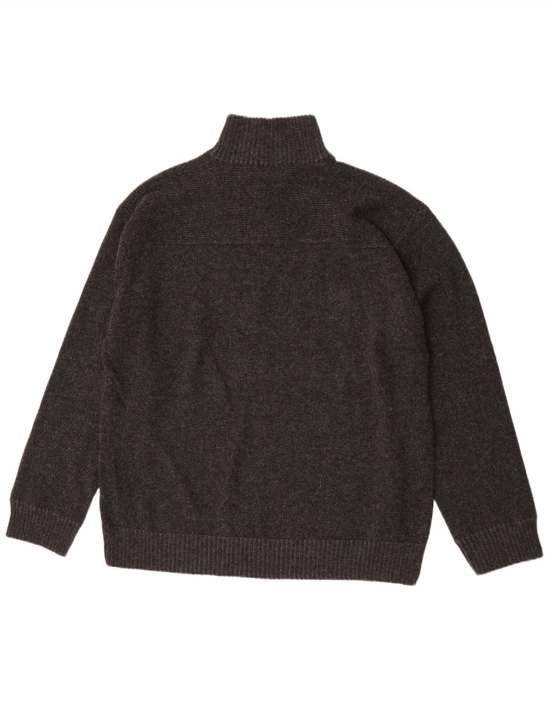 Marks & Spencer Mens Zip Neck Jumper Sweater XL Grey Lambswool