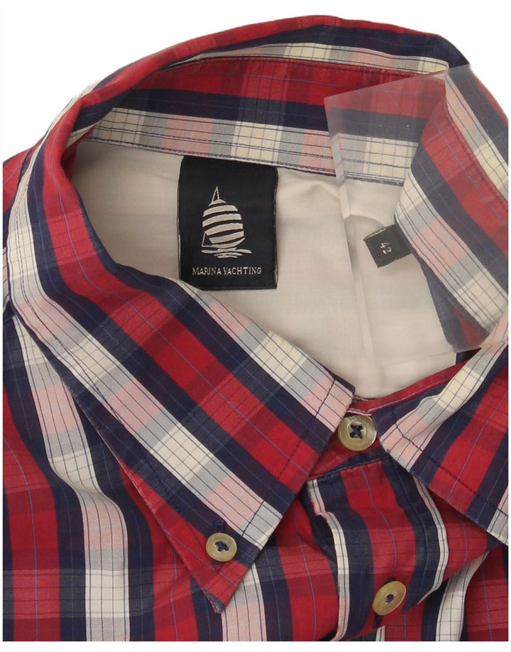 Marina Yachting Mens Shirt Size 42 Large Red Check