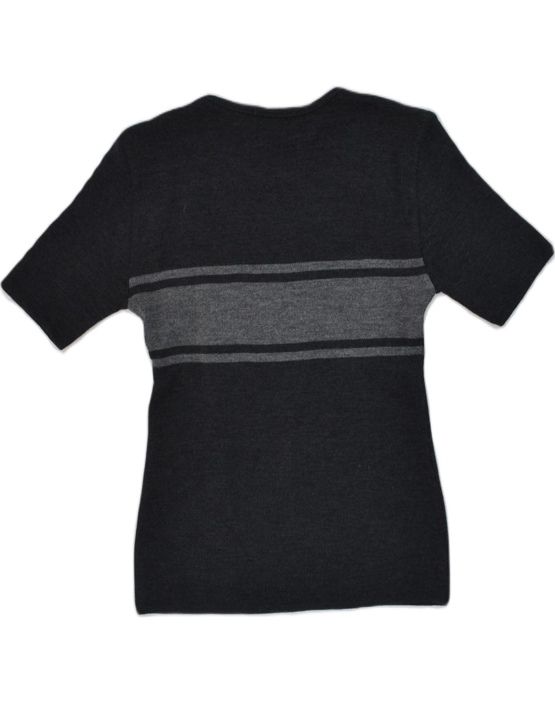 NORTH POLE Boys T-Shirt Top 7-8 Years Small Black Colourblock Merino Wool | Vintage North Pole | Thrift | Second-Hand North Pole | Used Clothing | Messina Hembry 