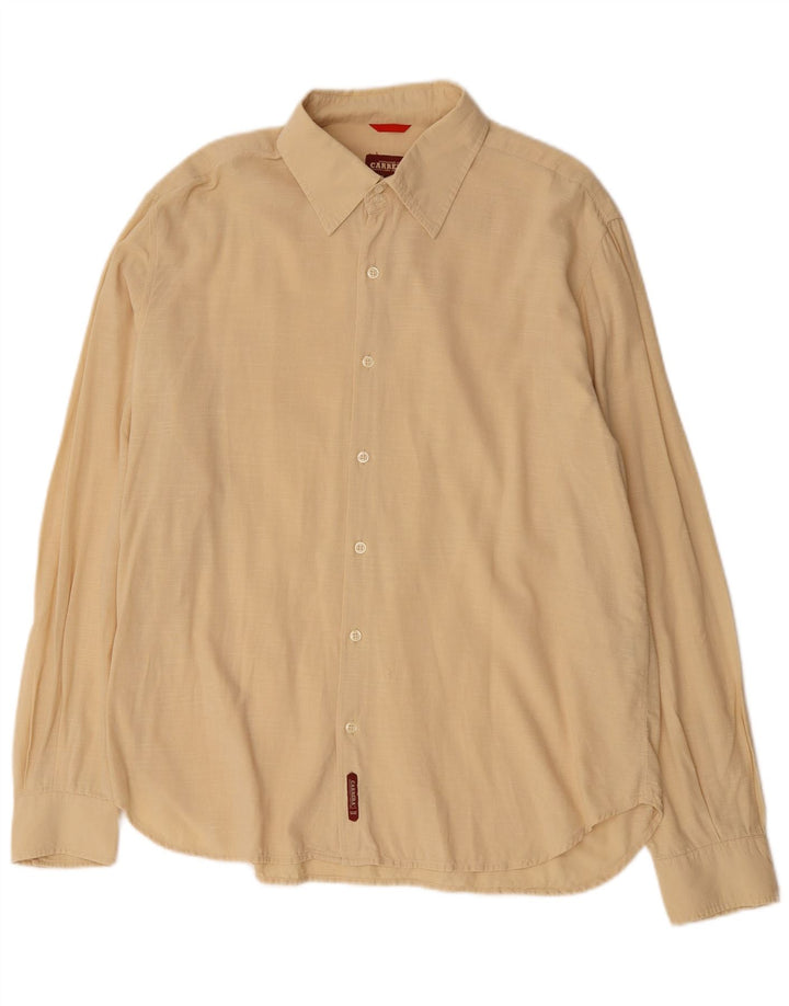 Carrera Mens Shirt 2XL Beige Cotton