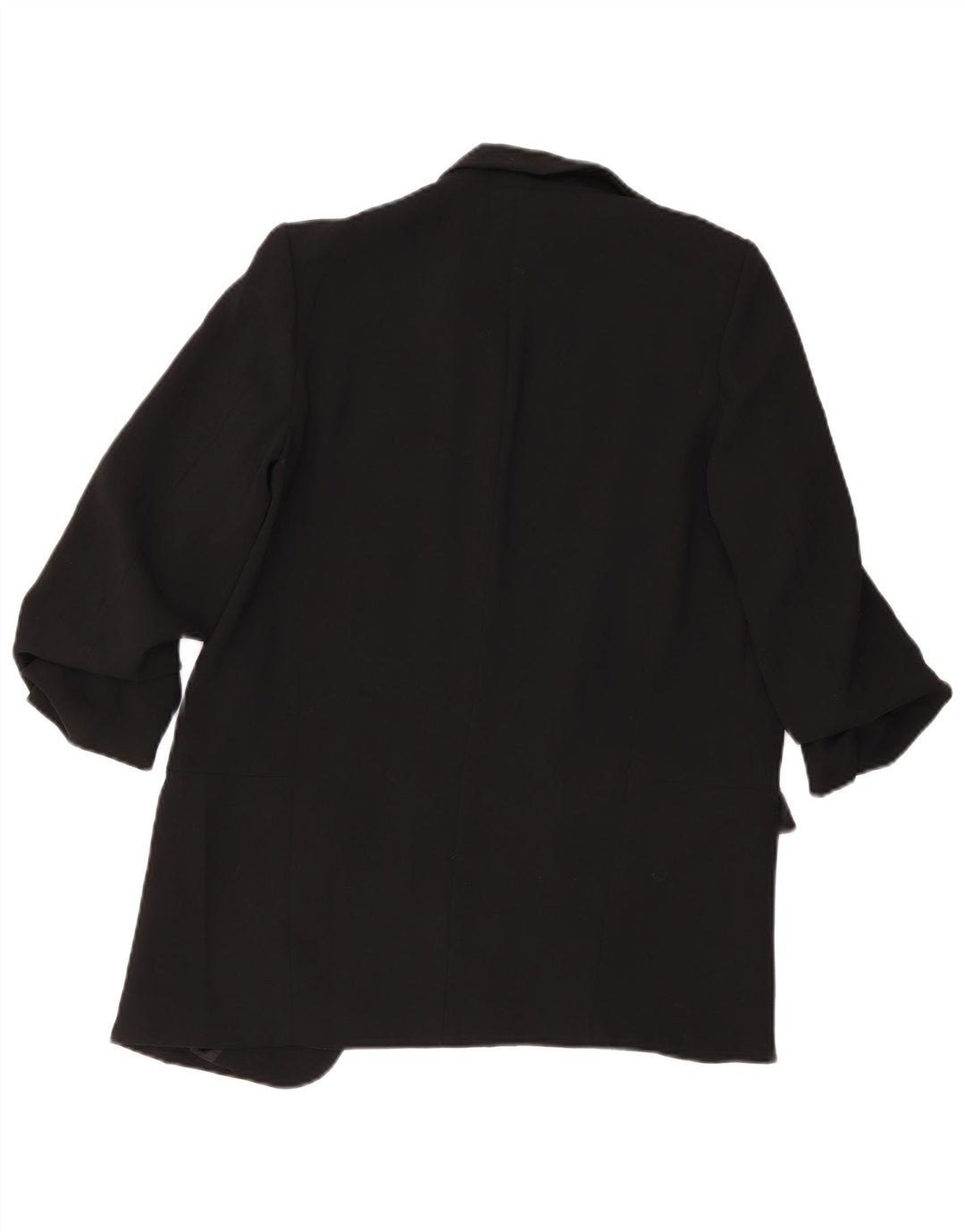 Zara Womens 3/4 Sleeve Open Blazer Jacket UK 10 Small Black Polyester