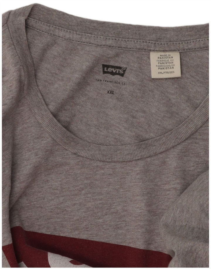 Levi's Mens Graphic T-Shirt Top 2XL Grey Flecked Cotton