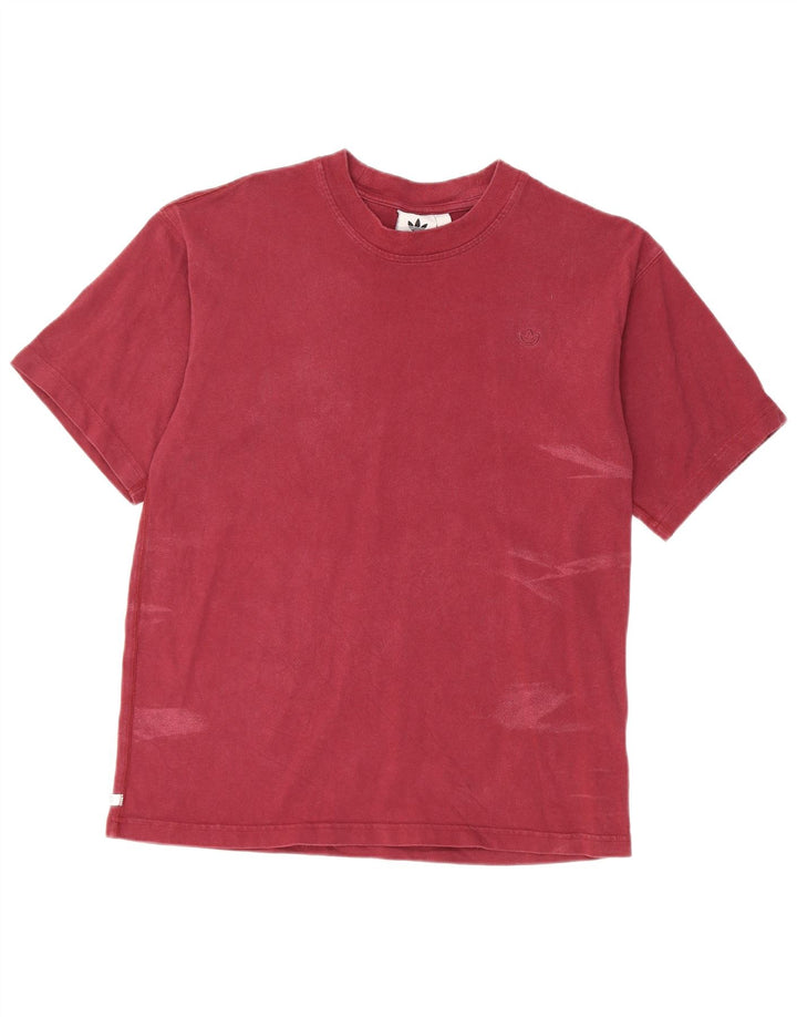 Adidas Mens T-Shirt Top Small Burgundy Cotton