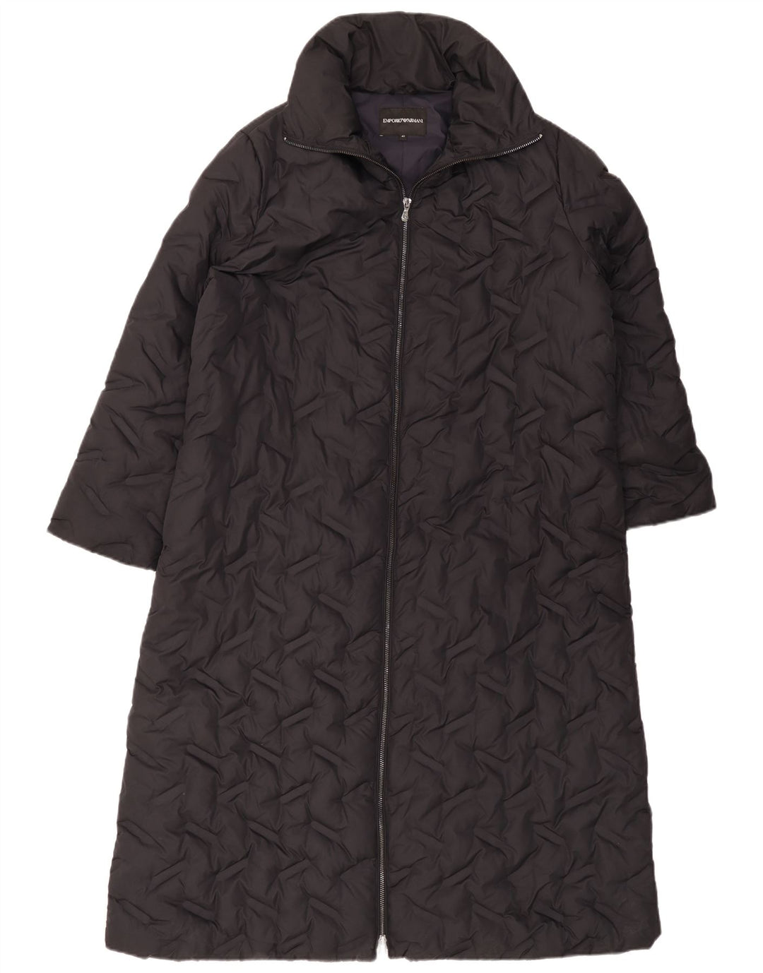 Emporio Armani Womens Quilted Padded Coat IT 42 Medium Black Polyester