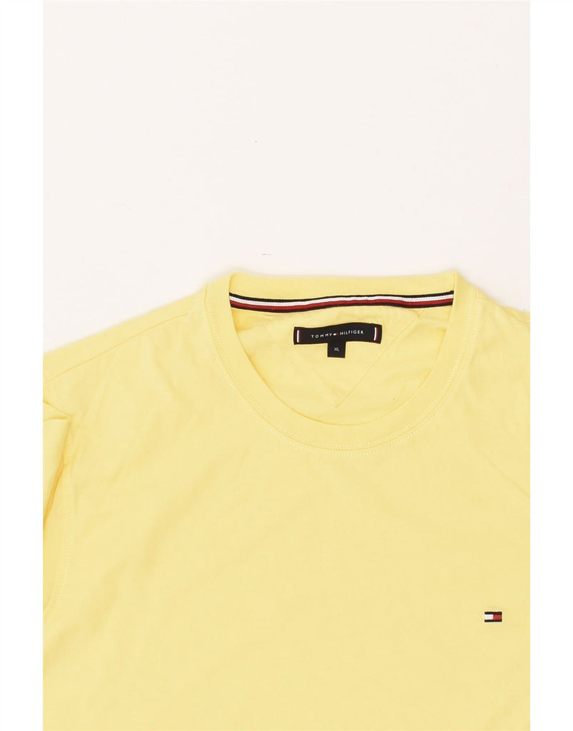 TOMMY HILFIGER Mens T-Shirt Top XL Yellow Cotton | Vintage Tommy Hilfiger | Thrift | Second-Hand Tommy Hilfiger | Used Clothing | Messina Hembry 