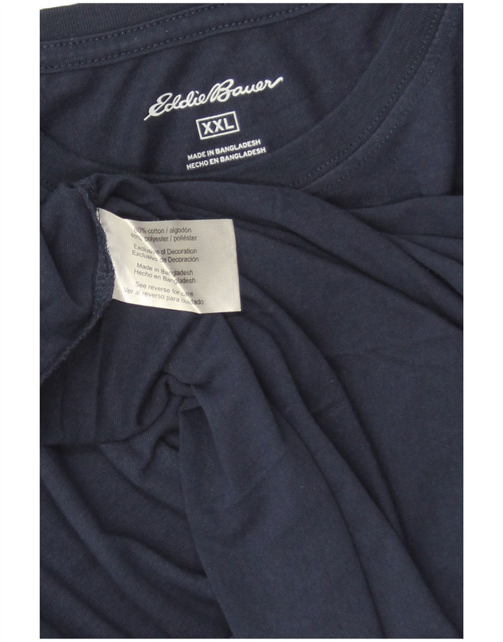 Eddie Bauer Mens T-Shirt Top 2XL Navy Blue Cotton