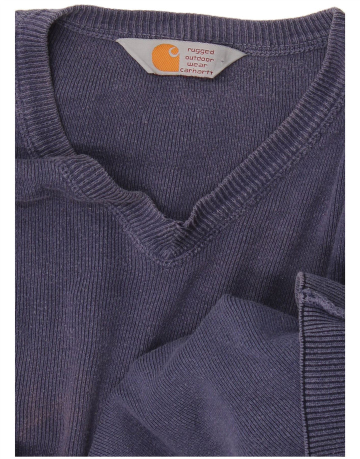 Carhartt Mens V-Neck Jumper Sweater 2XL Navy Blue