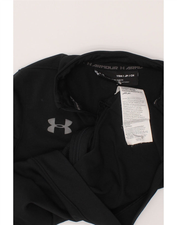 Under Armour Boys Tracksuit Top Jacket 7-8 Years Small Black Polyester