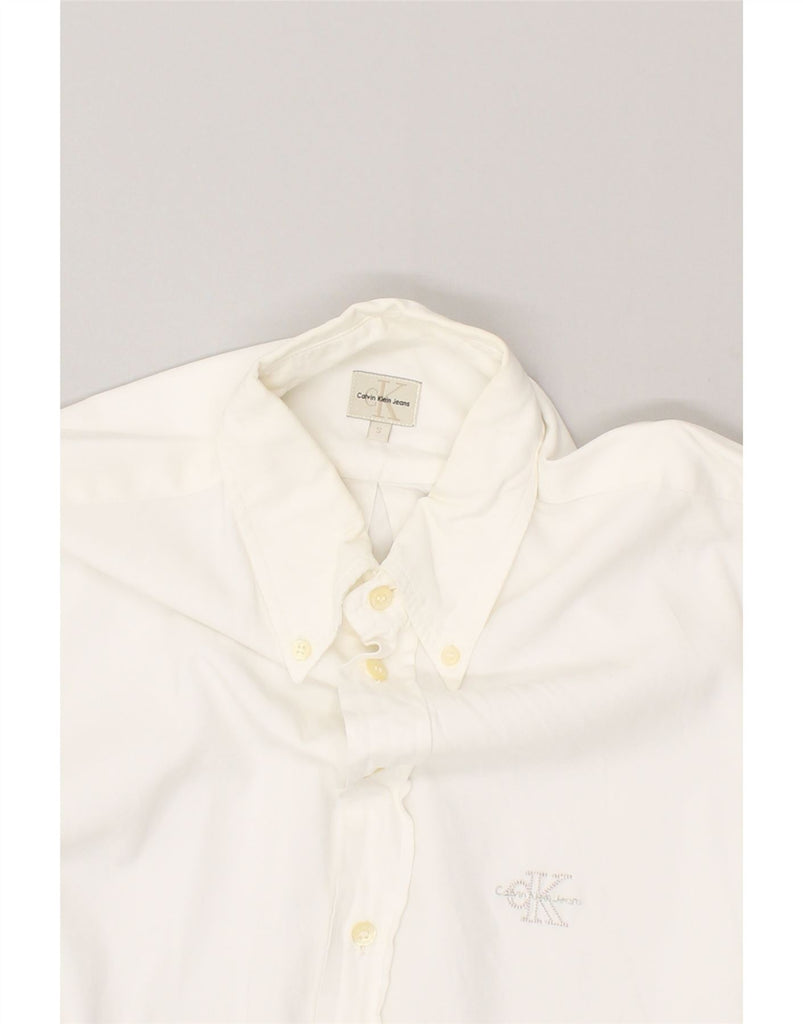 CALVIN KLEIN Mens Shirt Small Off White | Vintage Calvin Klein | Thrift | Second-Hand Calvin Klein | Used Clothing | Messina Hembry 