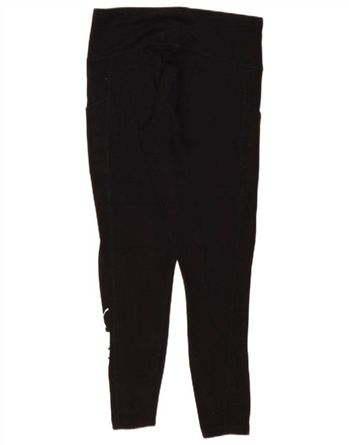 PUMA Womens Graphic Leggings UK 14 Large Black Cotton