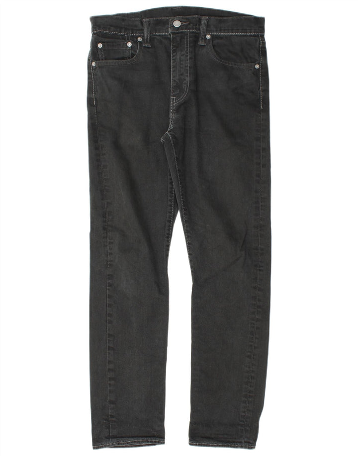 LEVI'S Mens 522 Straight Jeans W30 L28 Black Cotton
