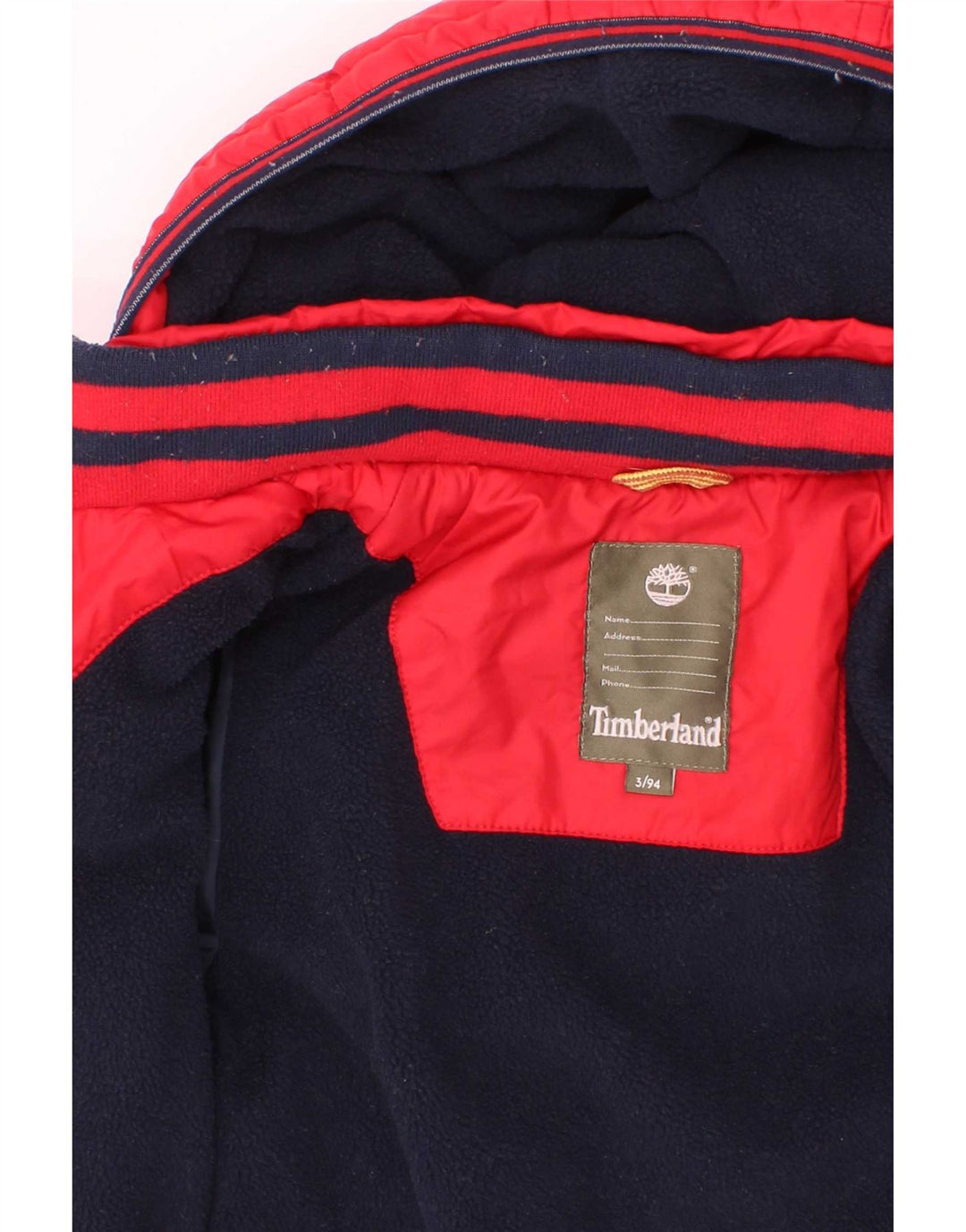 Timberland Boys Hooded Padded Jacket 2-3 Years Red Polyester