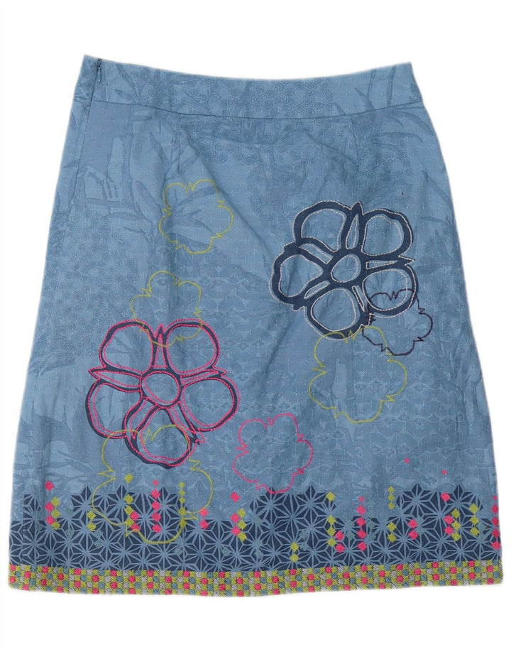 WHITE STUFF Womens A-Line Skirt UK 10 Small W32  Blue Floral Polyester