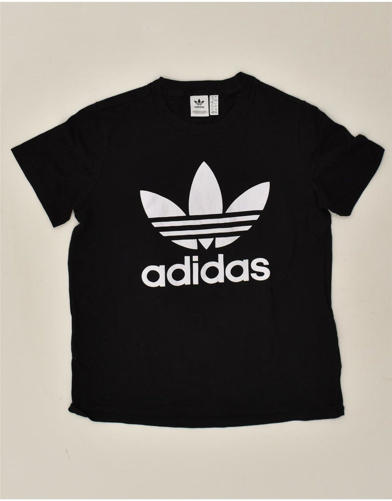 ADIDAS Womens Graphic T-Shirt Top UK 16 Large Black Cotton Vintage Adidas and Second-Hand Adidas from Messina Hembry 