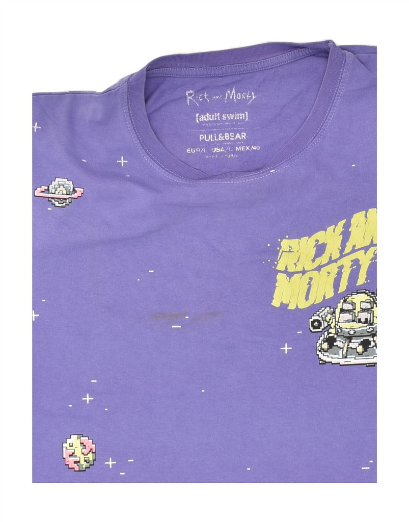 PULL & BEAR Mens Graphic T-Shirt Top Large Purple Cotton | Vintage Pull & Bear | Thrift | Second-Hand Pull & Bear | Used Clothing | Messina Hembry 