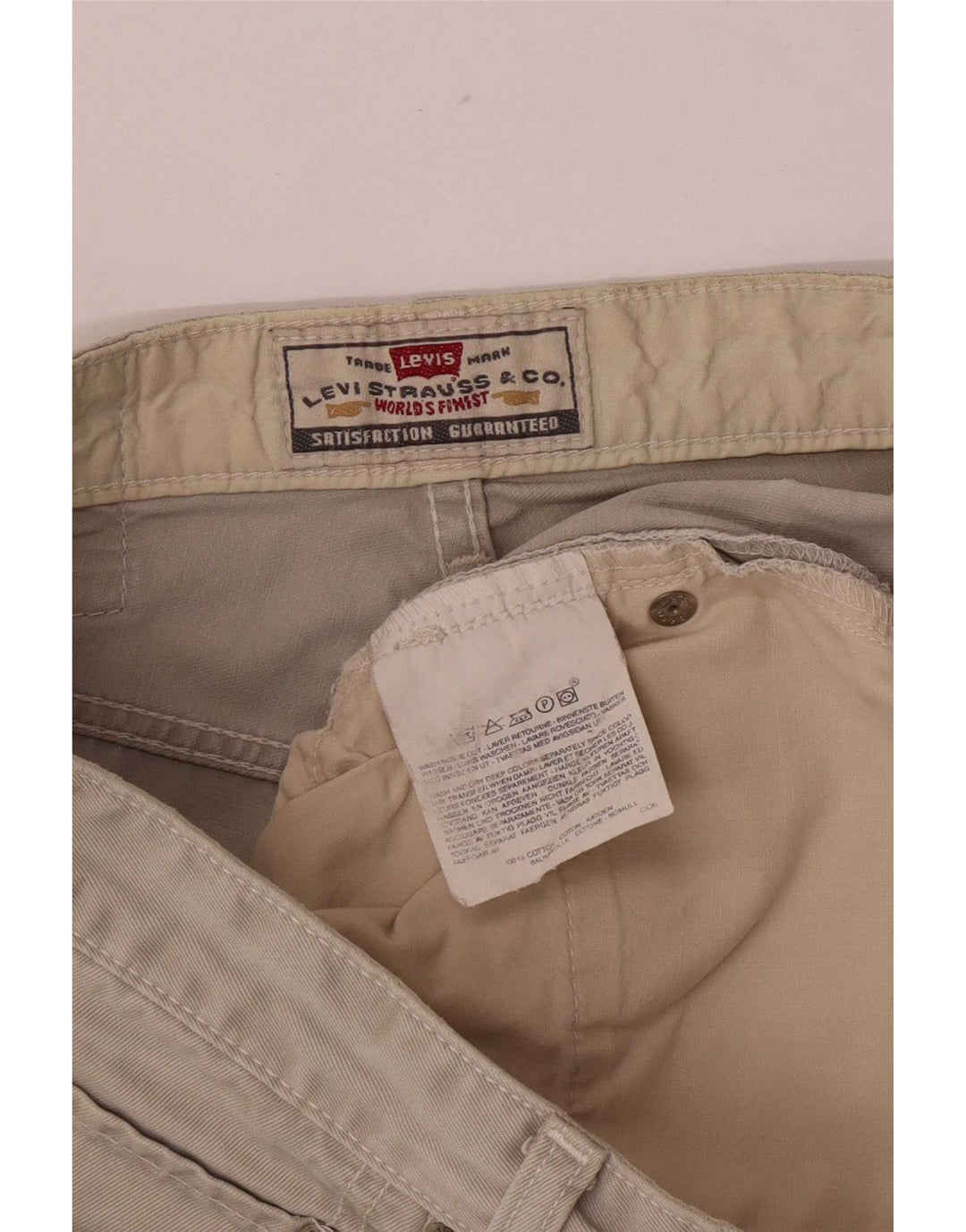 Levi's Mens Regular Denim Shorts Large W33 Beige Cotton