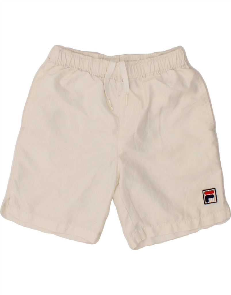 FILA Boys Sport Shorts 8-9 Years Medium  White Polyester Vintage Fila and Second-Hand Fila from Messina Hembry 