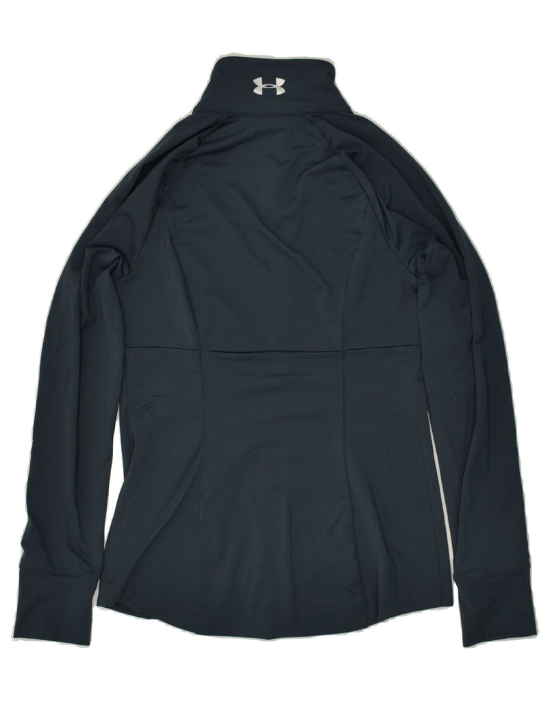 UNDER ARMOUR Womens Tracksuit Top Jacket UK 12 Medium Navy Blue Polyester | Vintage Under Armour | Thrift | Second-Hand Under Armour | Used Clothing | Messina Hembry 