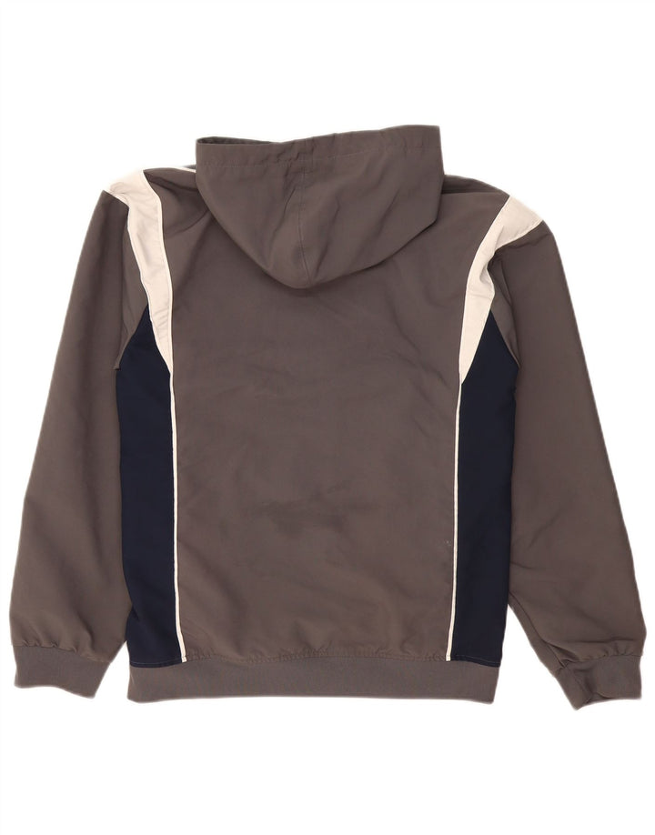 Adidas Mens Hooded Anorak Jacket UK 36 Small Grey Colourblock Polyester