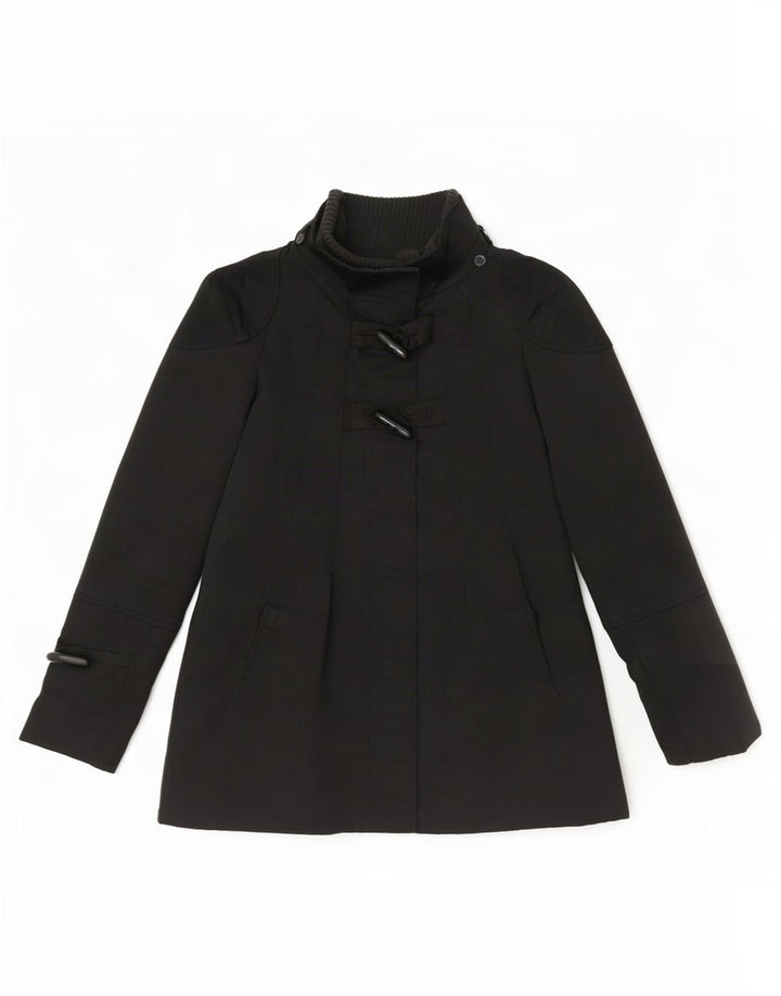 Zara Womens Short Overcoat UK 10 Small Black