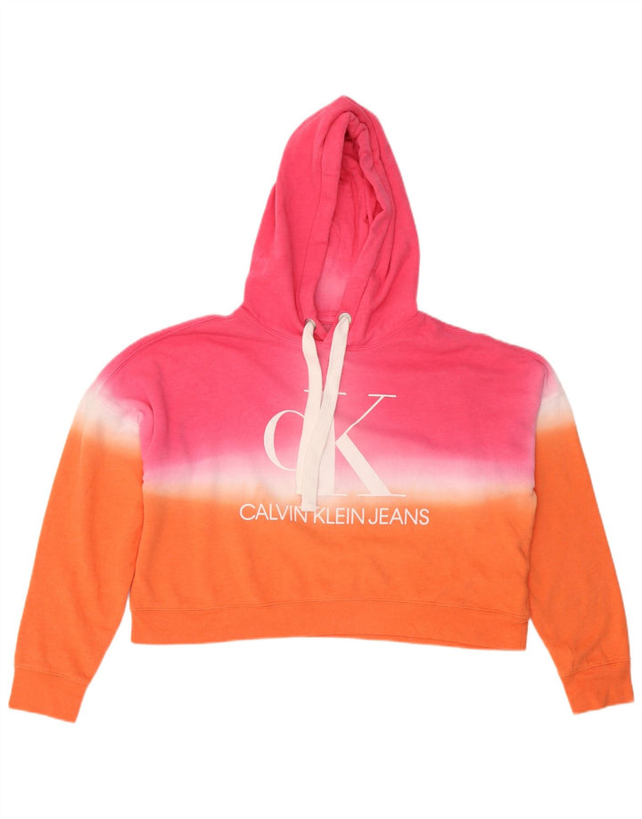 CALVIN KLEIN Womens Oversized Hoodie Jumper UK 14 Medium Multicoloured
