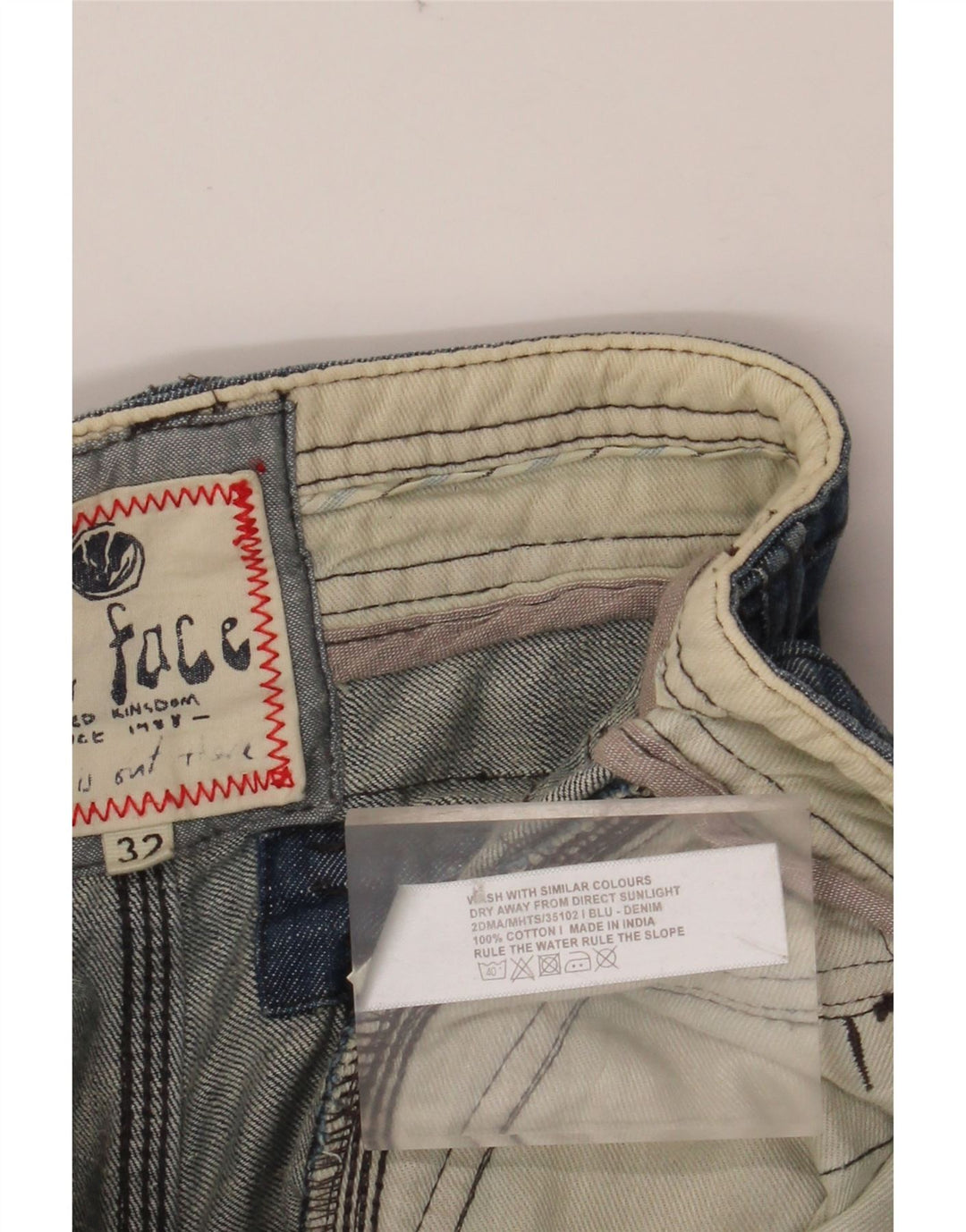 FAT FACE Mens Cargo Denim Shorts W32 Medium Blue Cotton