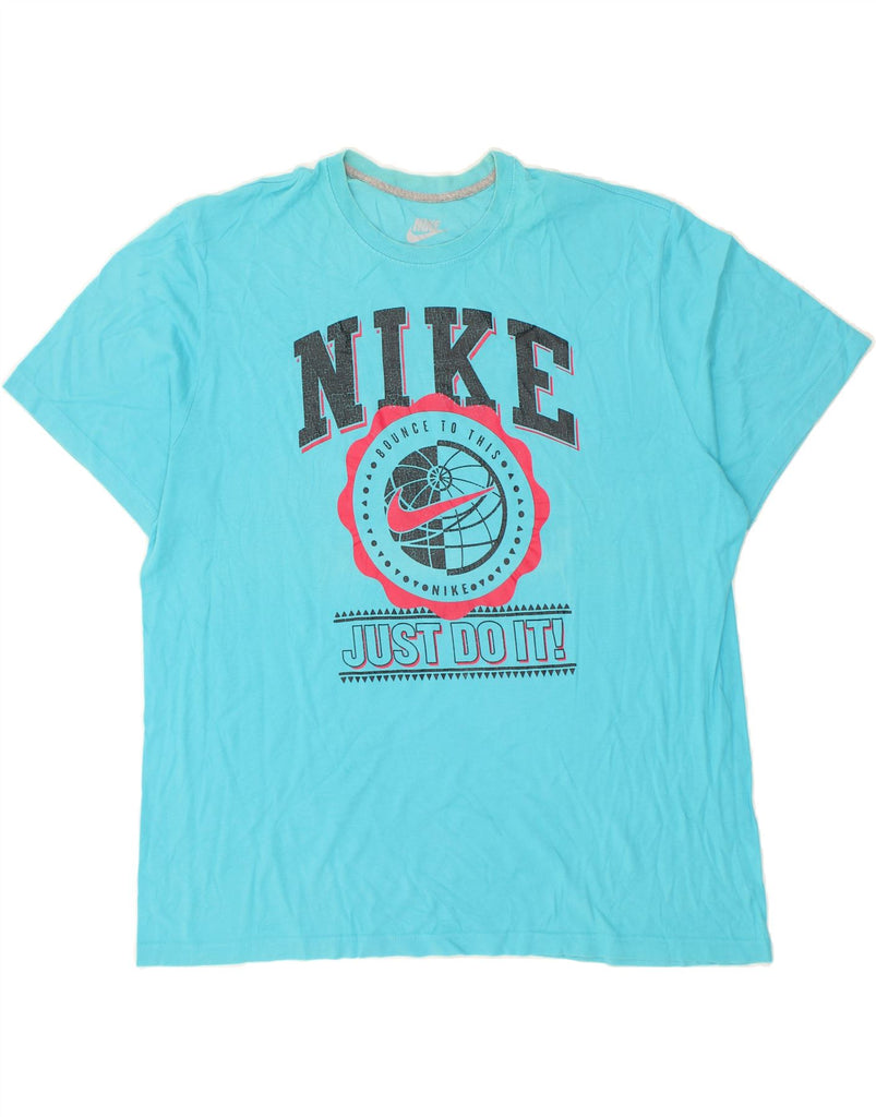 NIKE Mens Regular Fit Graphic T-Shirt Top 2XL Blue | Vintage Nike | Thrift | Second-Hand Nike | Used Clothing | Messina Hembry 