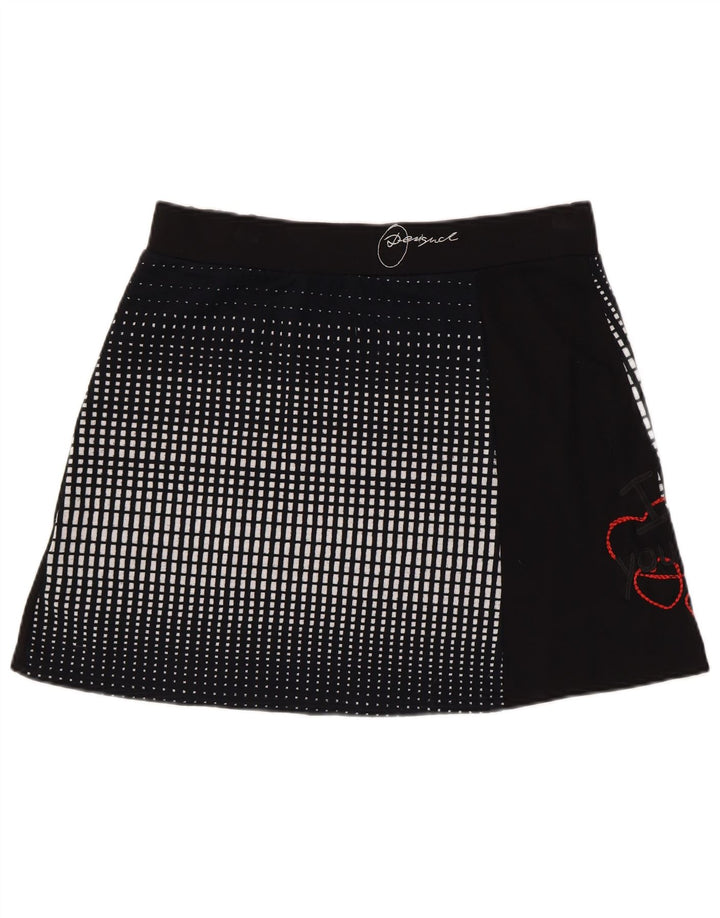 Desigual Womens Graphic Mini Skirt Large W32 Black Geometric