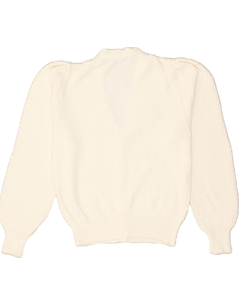 BENETTON Womens Cardigan Sweater UK 12 Medium Off White | Vintage Benetton | Thrift | Second-Hand Benetton | Used Clothing | Messina Hembry 