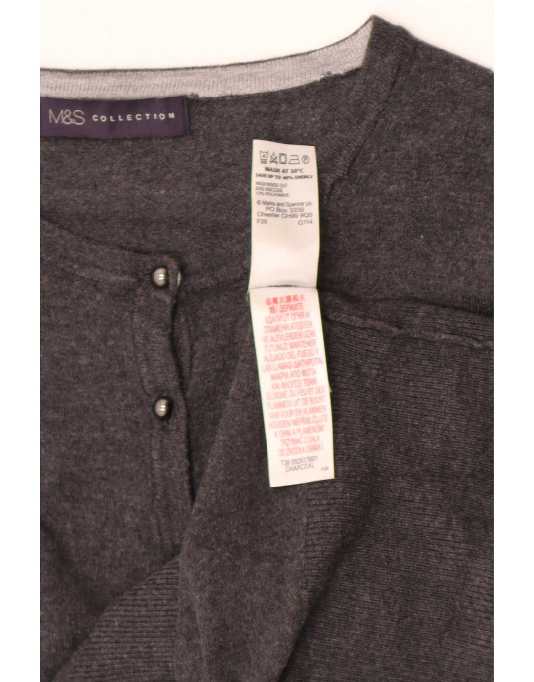 Marks & Spencer Womens Cardigan Sweater UK 8 Small Grey Viscose