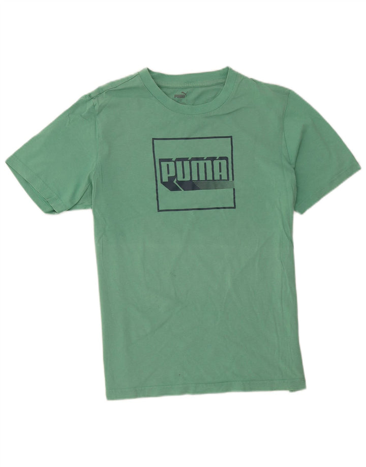 Puma Mens Graphic T-Shirt Top Medium Turquoise Cotton