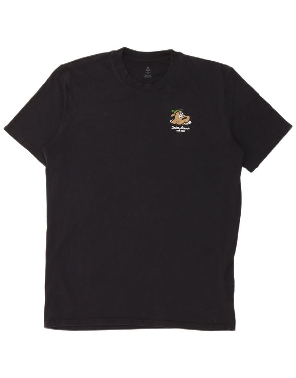 Under Armour Mens Graphic T-Shirt Top Medium Black Cotton