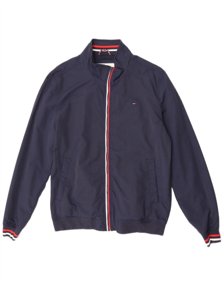 Tommy Hilfiger Mens Bomber Jacket UK 44 2XL Navy Blue Polyamide