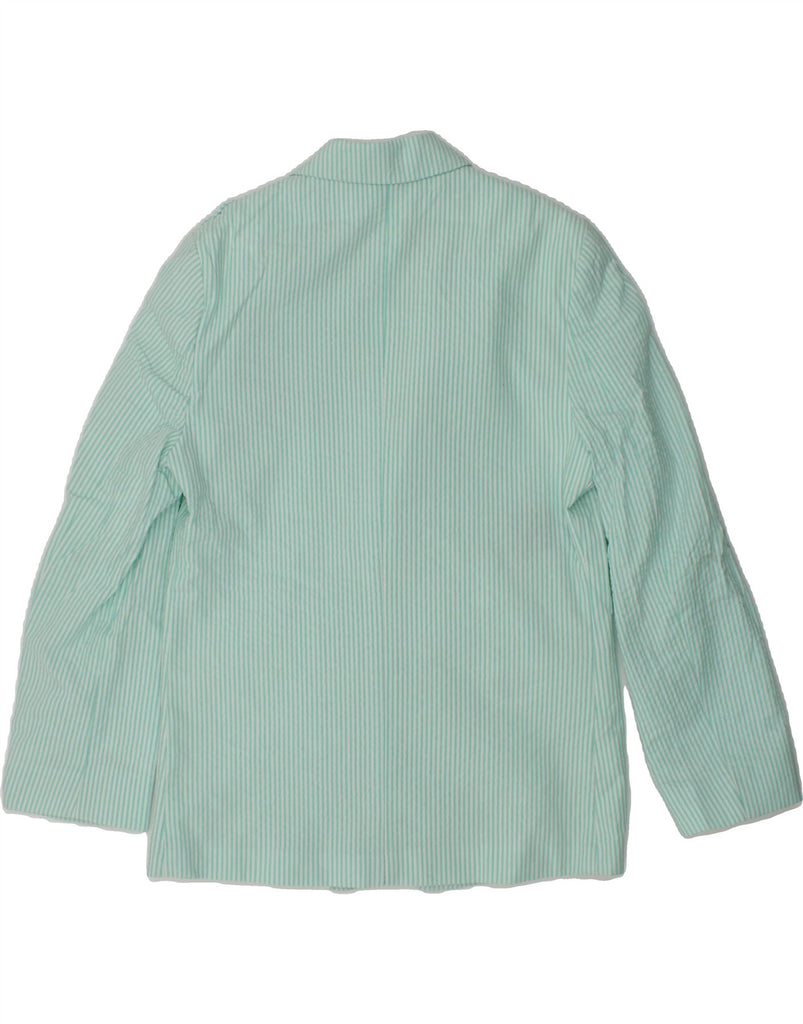 NAUTICA Boys 2 Button Blazer Jacket 5-6 Years Turquoise Striped Cotton | Vintage Nautica | Thrift | Second-Hand Nautica | Used Clothing | Messina Hembry 