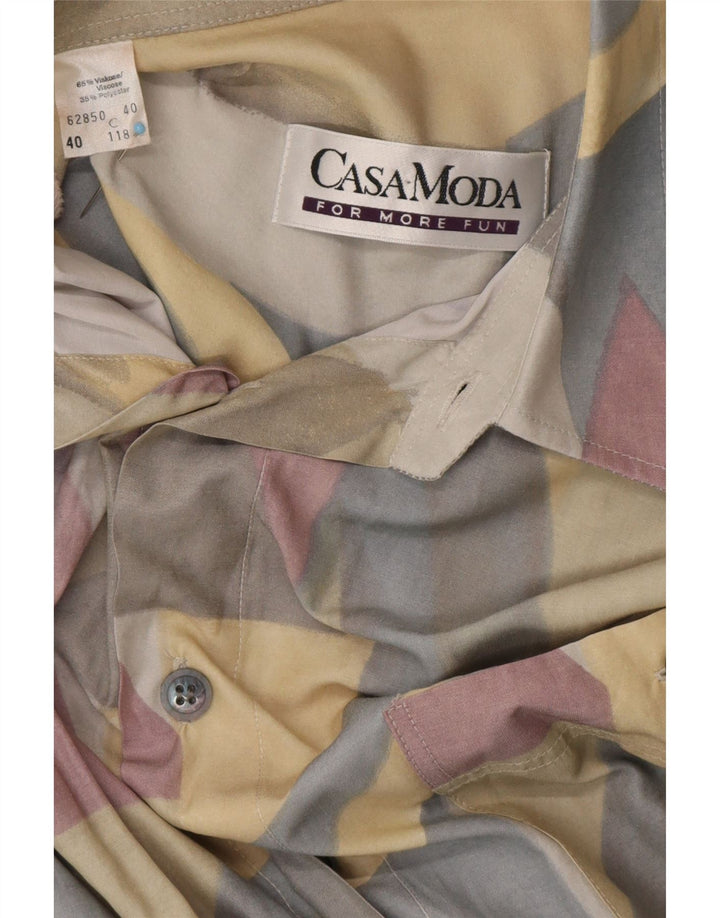CASA MODA Mens Abstract Pattern Shirt Size 40 Medium Multicoloured Viscose