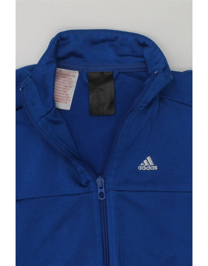 ADIDAS Boys Tracksuit Top Jacket 7-8 Years Blue Colourblock Polyester | Vintage Adidas | Thrift | Second-Hand Adidas | Used Clothing | Messina Hembry 