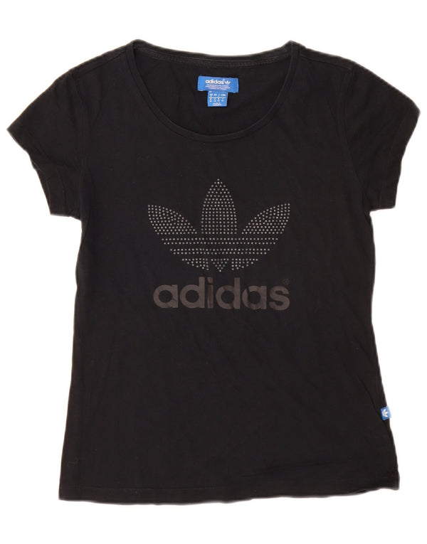 Adidas Womens Graphic T-Shirt Top UK 8 Small Black