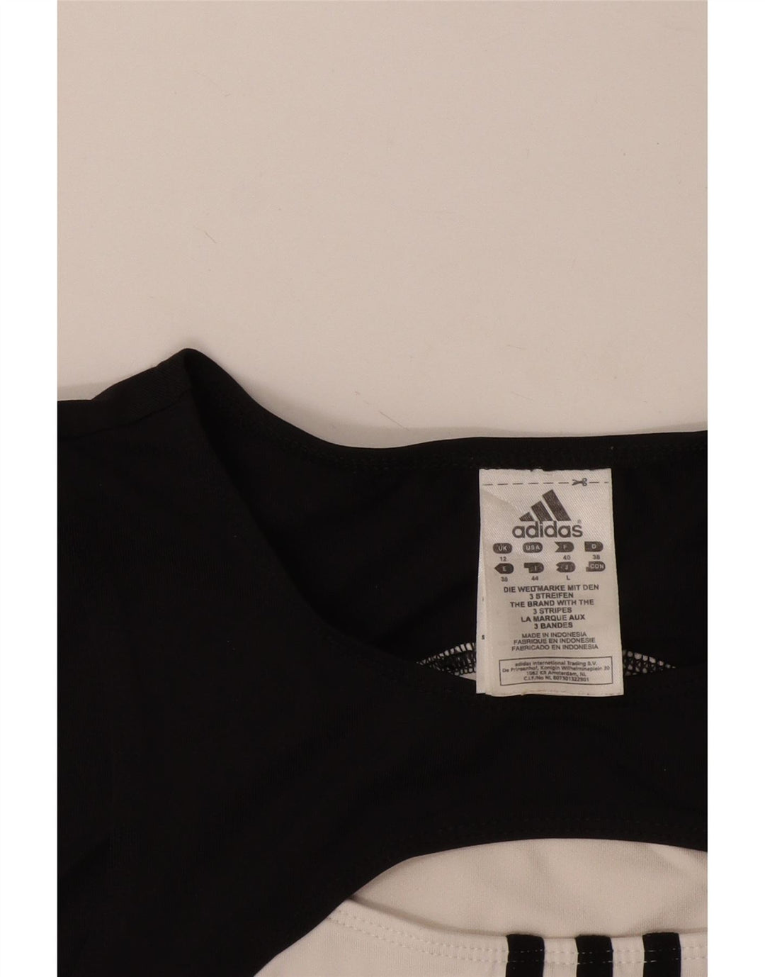 Adidas Womens Crop Vest Top UK 12 Medium White Colourblock Polyester