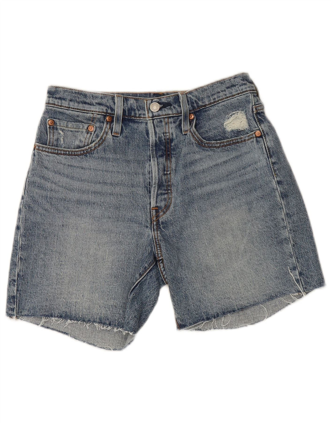 Levi's Womens 501 Distressed Denim Shorts W27 Small Blue Cotton