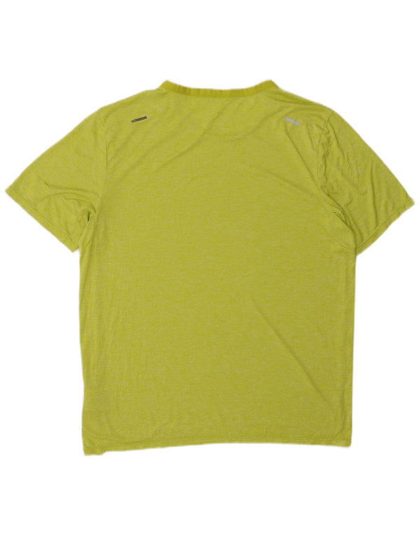 Nike Mens Running T-Shirt Top Medium Green Polyester Sports