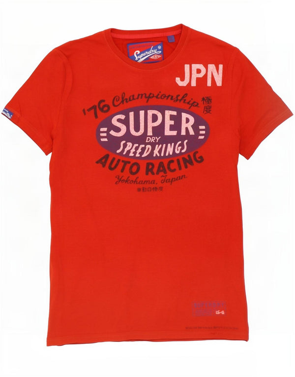 Superdry Mens Graphic T-Shirt Top Medium Red Cotton