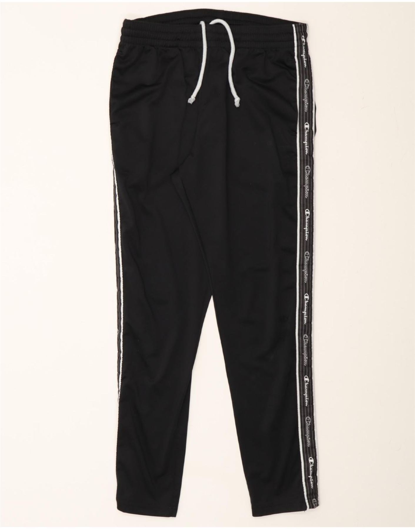 Pantalones de chándal con estampado gráfico para hombre CHAMPION, talla  grande, poliéster negro