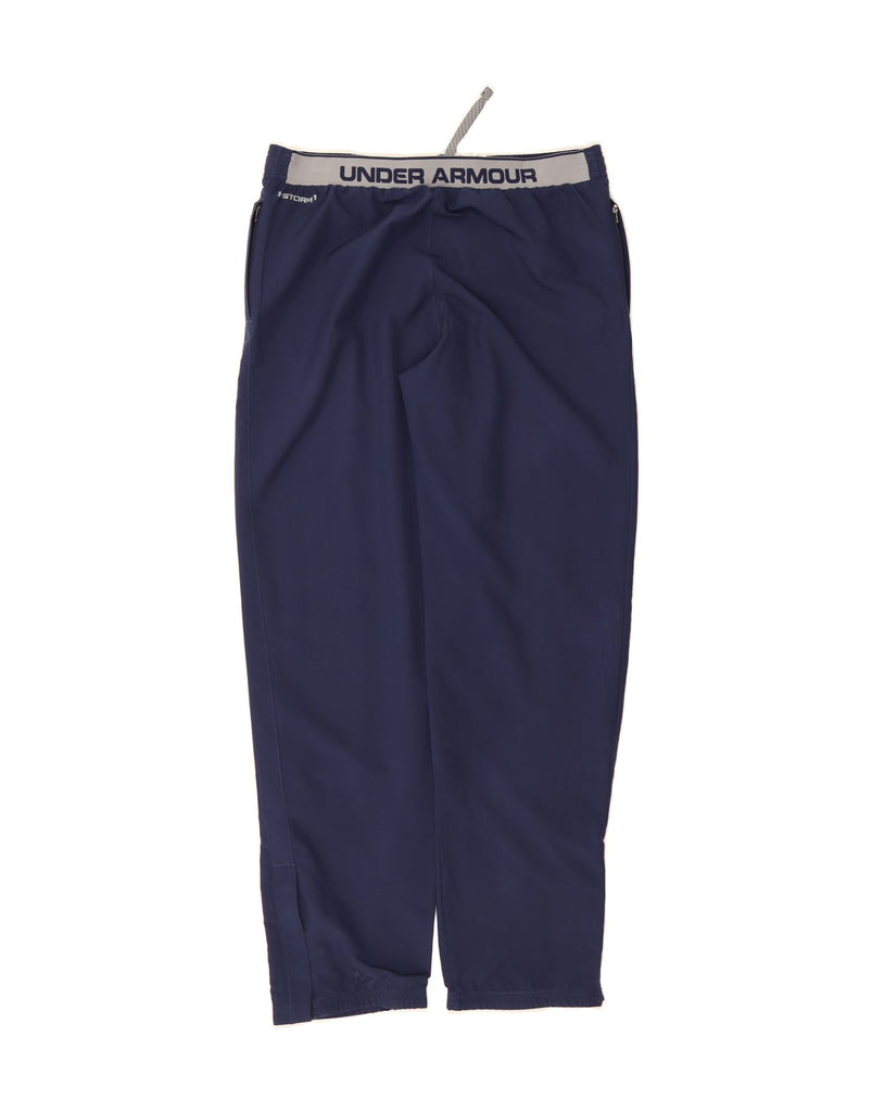 UNDER ARMOUR Boys Storm-Fit Tracksuit Trousers 13-14 Years XL Navy Blue Vintage Under Armour and Second-Hand Under Armour from Messina Hembry 