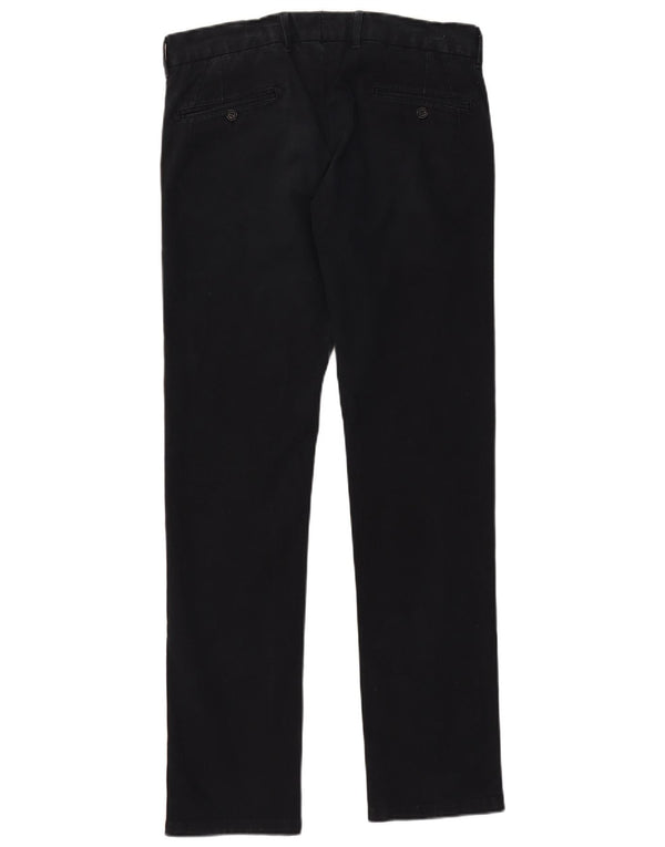 GAS Mens Straight Chino Trousers IT 48 Medium W34 L33 Black Cotton