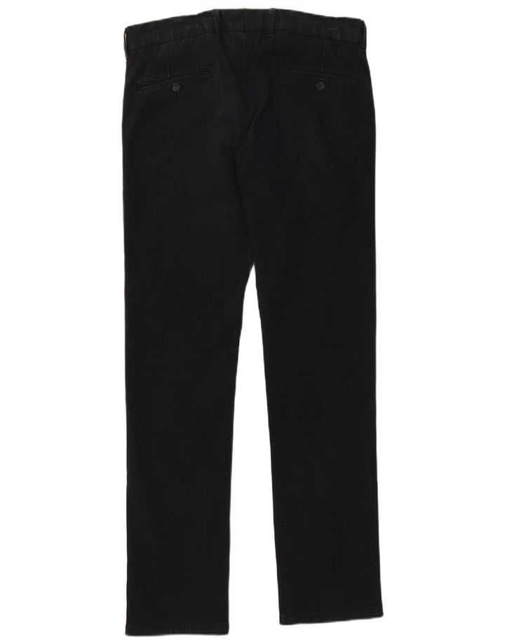 GAS Mens Straight Chino Trousers IT 48 Medium W34 L33 Black Cotton